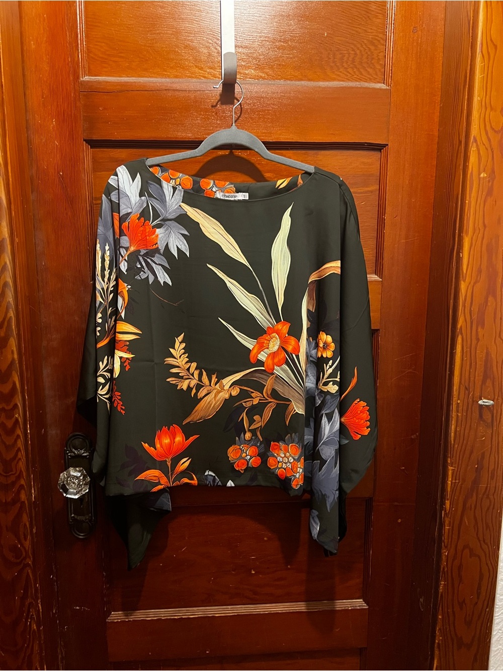 Chico's Like New Floral Print Tunic Top